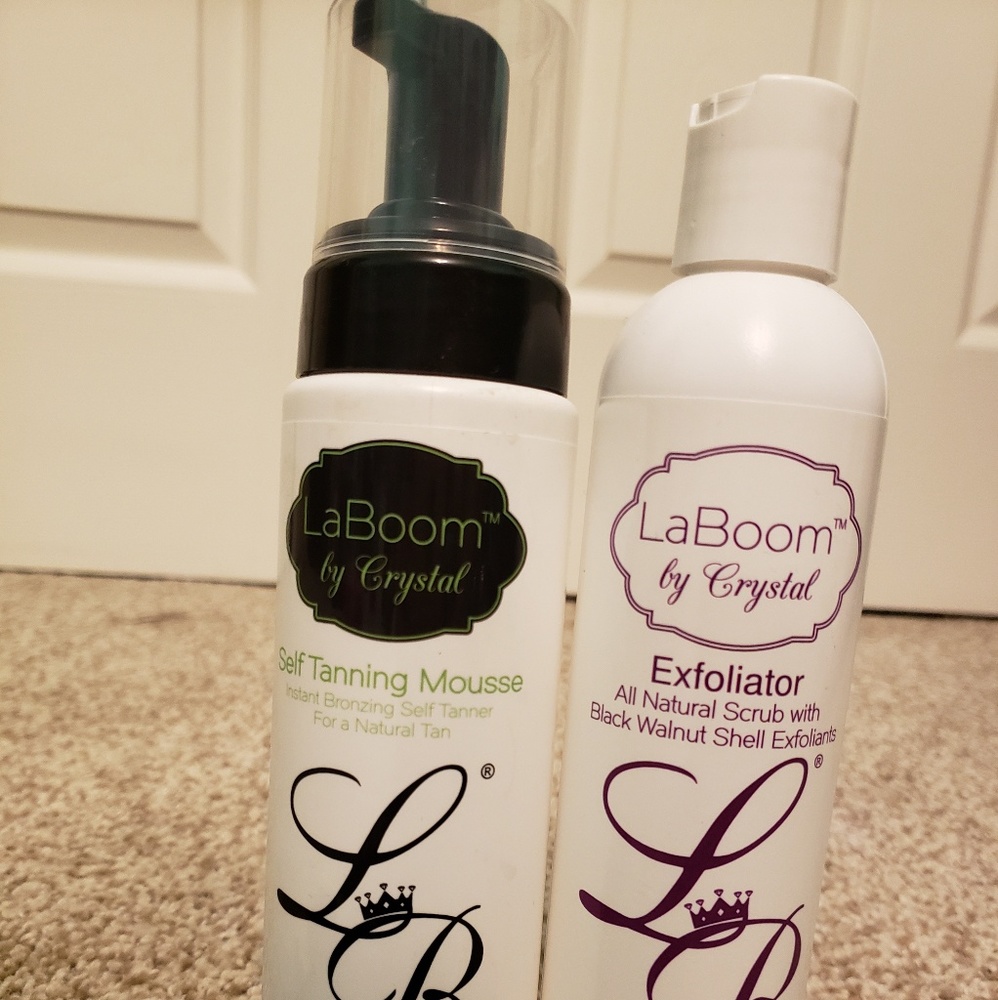 Self tanning mousse and exfoliater